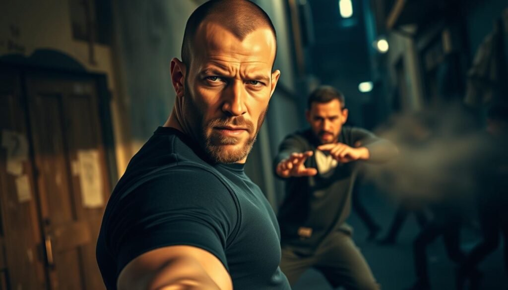 Jason Statham action scene