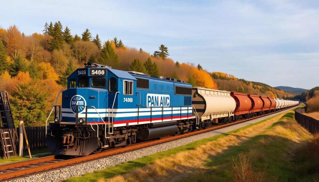 Pan Am Railways train, the company Timothy Mellon owned for decades