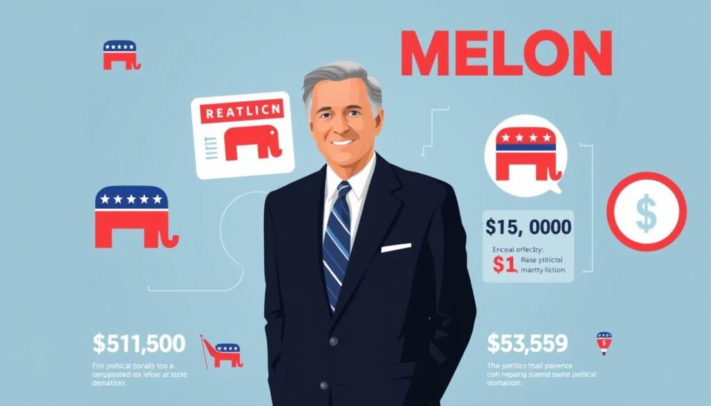Timothy Mellon with political figures representing his significant political donations