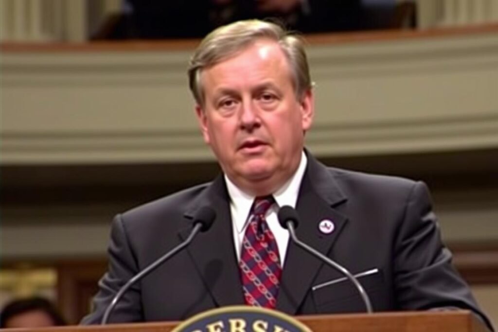 Congressman Dick Cheney speaking on Capitol Hill in the 1980s