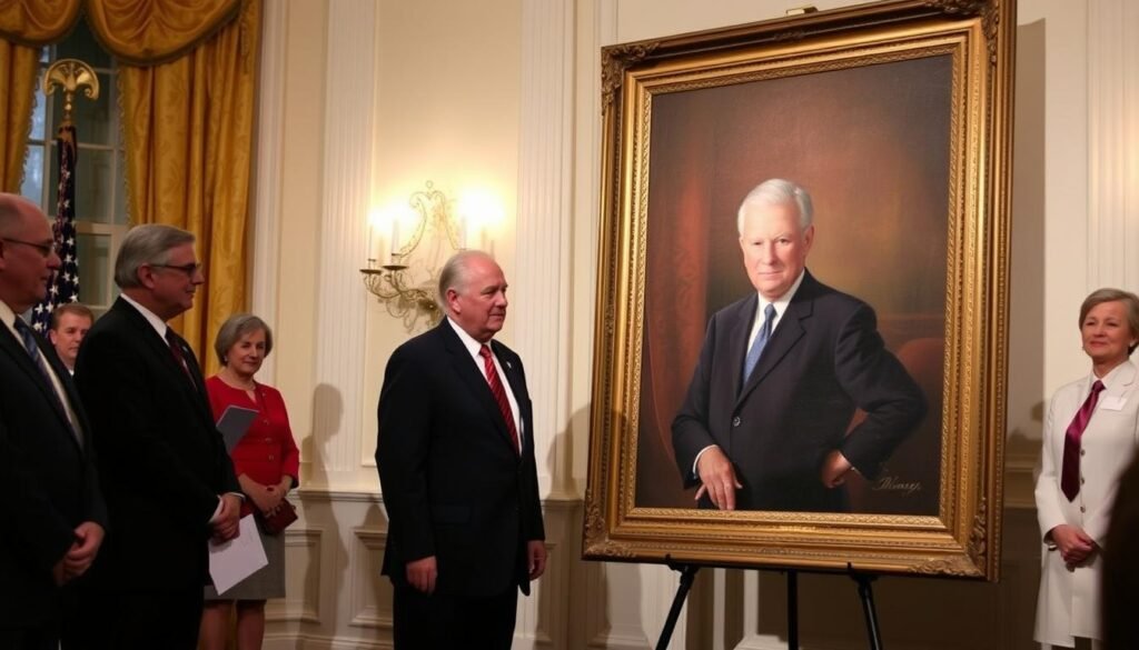 Dick Cheney at his official vice presidential portrait unveiling ceremony