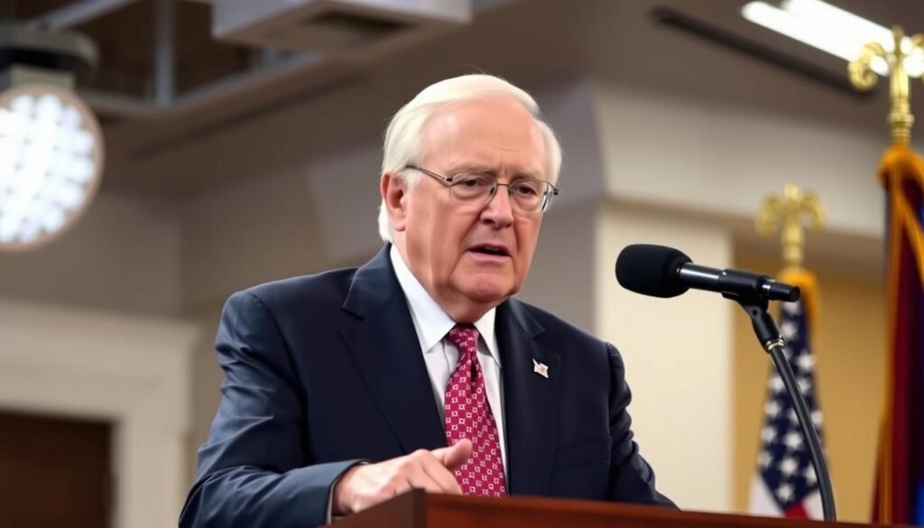 Dick Cheney in his later years speaking about the state of American democracy