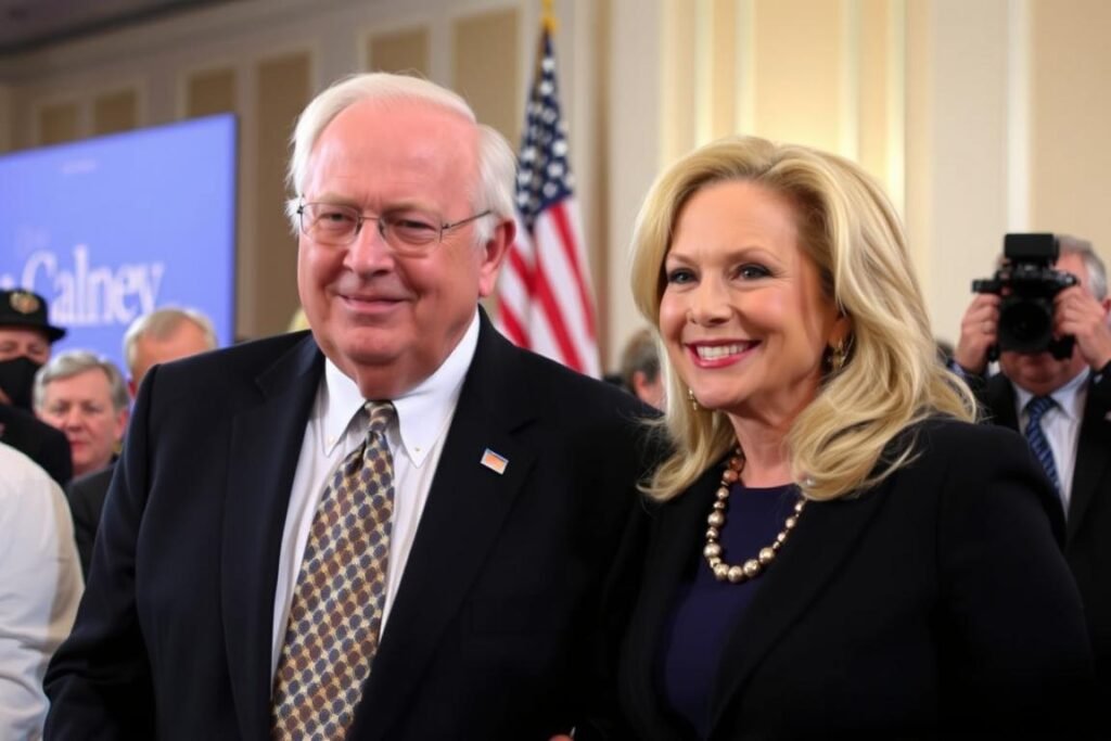 Dick Cheney with his daughter Liz Cheney at a political event