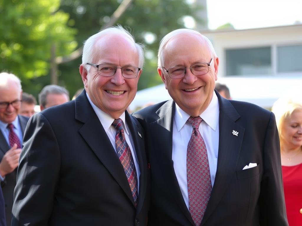 Dick Cheney with his wife Lynne at a public event after his heart transplant