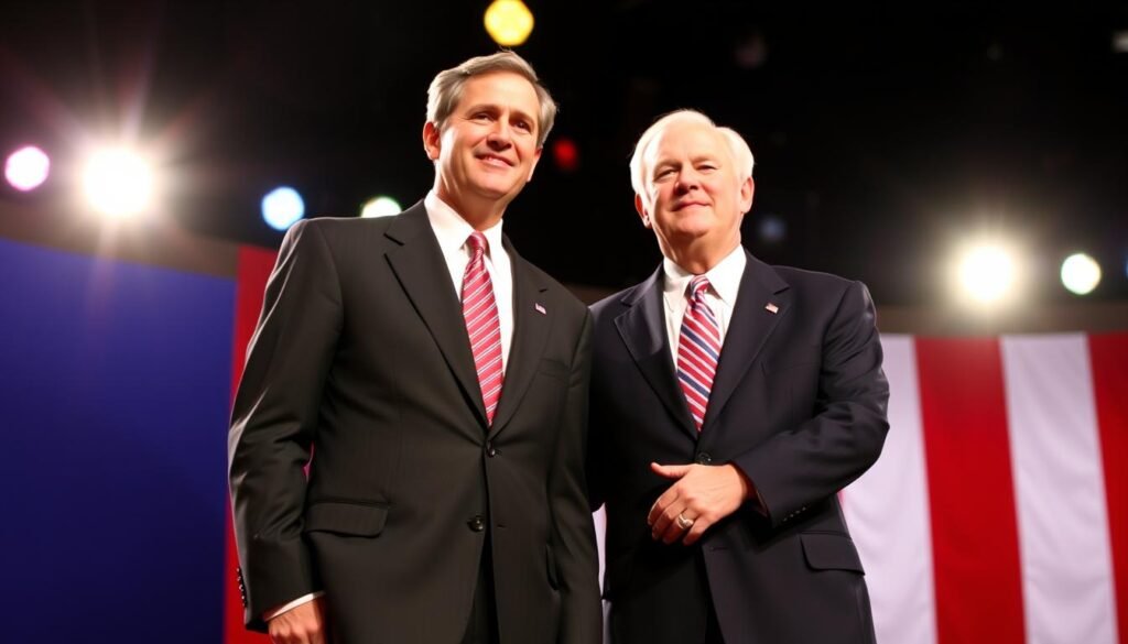 George W. Bush and Dick Cheney at the 2000 Republican National Convention