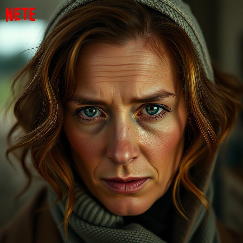 Martha's troubled expression in Baby Reindeer