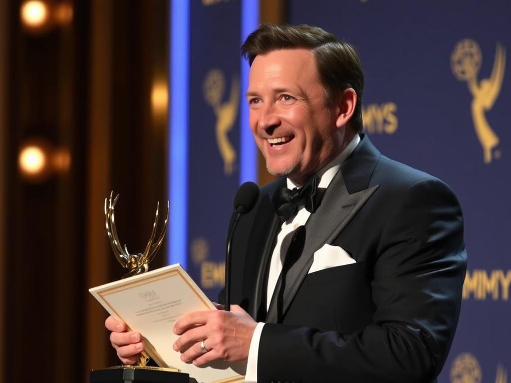 Richard Gadd accepting Emmy Award for Baby Reindeer